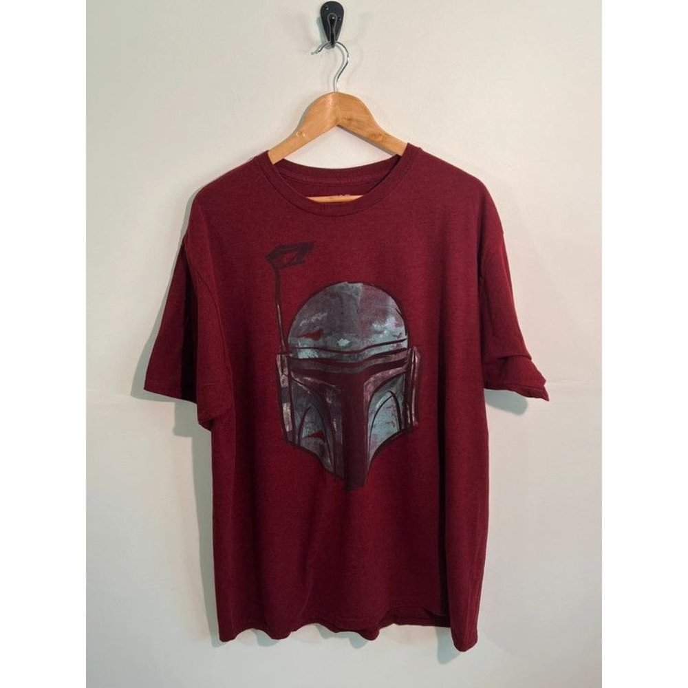 Star Wars Boba Fett Graphic T Shirt Men’s 2X Red Mandalorian Disney Tee